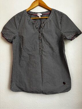 Talbots | Black & White Gingham Short-Sleeve Shirt